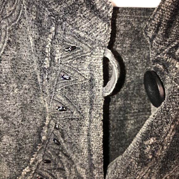 Flashback Gray Mixed Embroidered Jacket, Size L - Picture 7 of 10